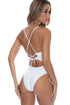 Luli Fama Luminous Square Neck Laced Up One Piece
